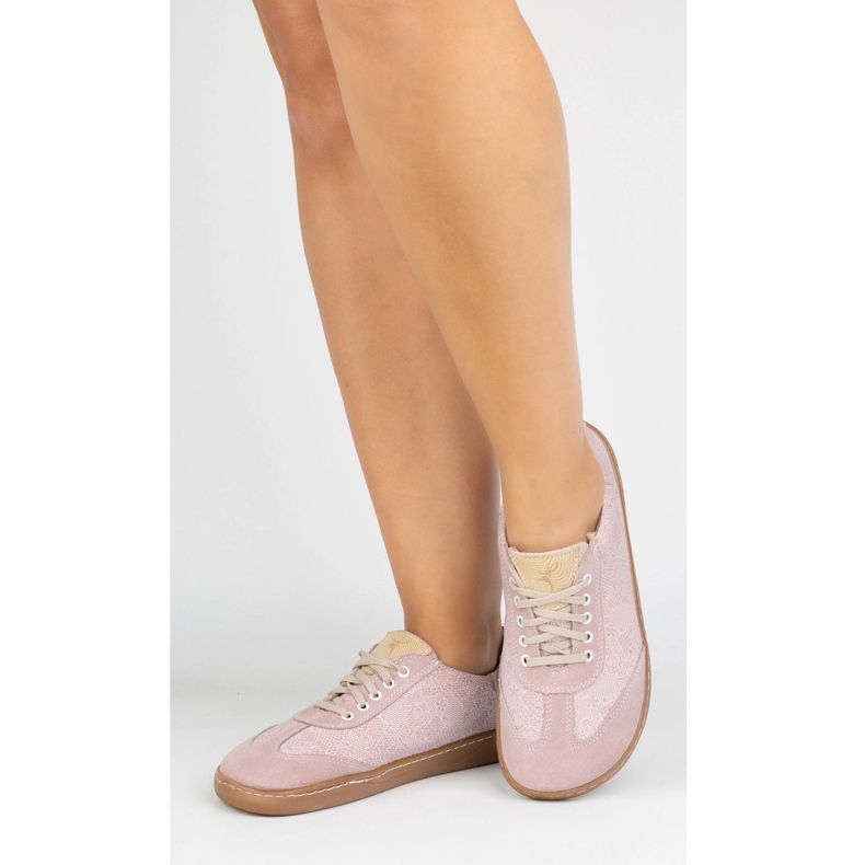 Chaussures en cuir aux pieds nus olivier eliza fleurs roses 2