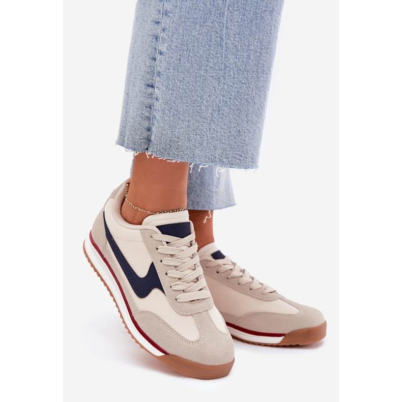 EVento Baskets beiges pour femmes, chaussures de sport 1 EVento Baskets beiges pour femmes, chaussures de sport 1