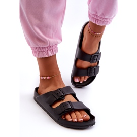 News Slippers de mousse pour femmes avec boucles noires le noir 1