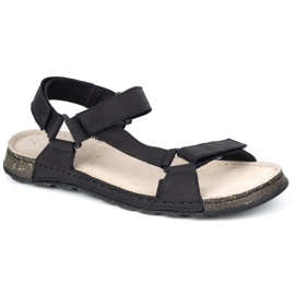 Olivier Sandales en cuir masculin wasak 0243w noir 1