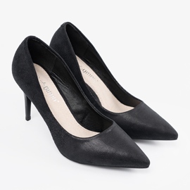 Escarpins en daim noir sur talon aiguille le noir 2