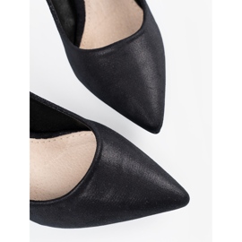 Escarpins en daim noir sur talon aiguille 1