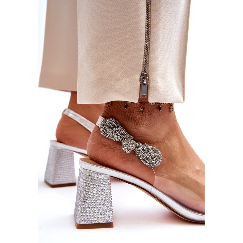 S. BARSKI Pompes élégantes pour femmes dans MR91292-1 Silver avec des zircons argent 5