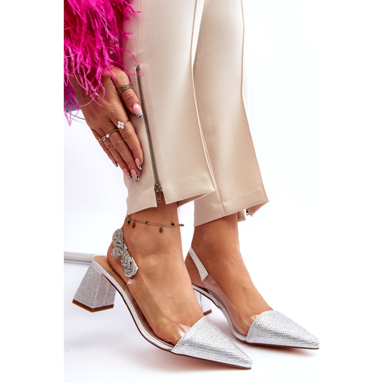 S. BARSKI Pompes élégantes pour femmes dans MR91292-1 Silver avec des zircons argent 6