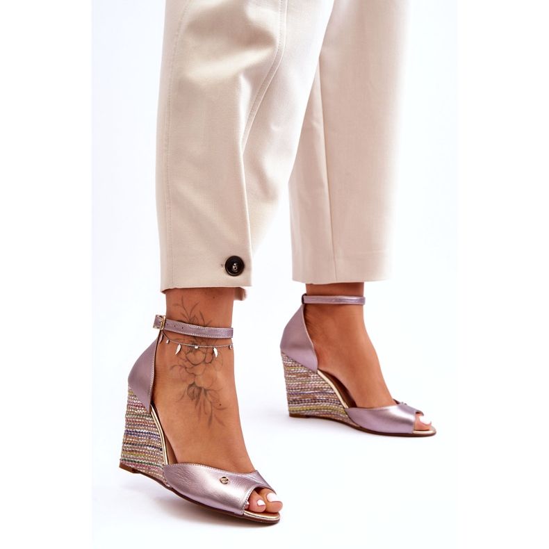 Sandales en cuir pour Laura Messi 2603/783 Taupe beige 1