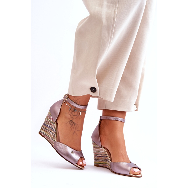 Sandales en cuir pour Laura Messi 2603/783 Taupe beige 5