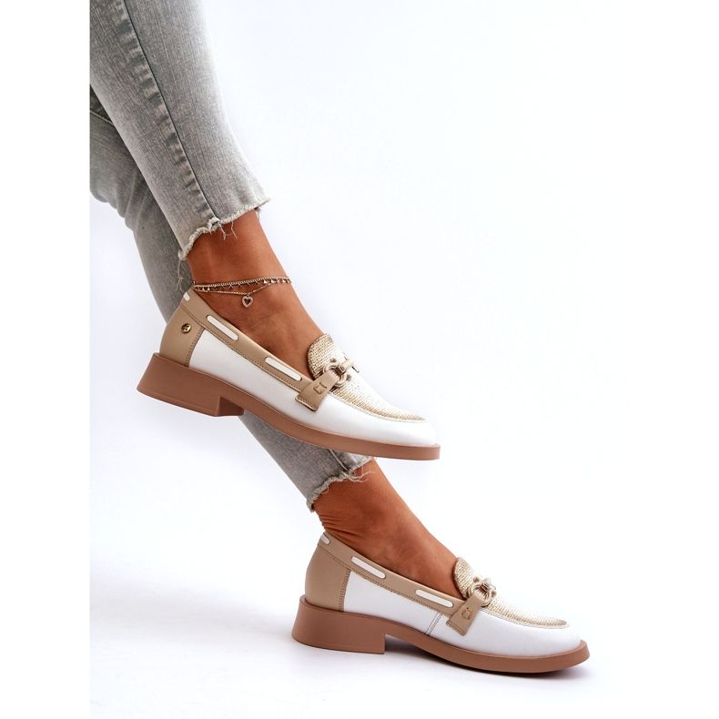 Modes de cuir maciejka 06493-11 blanc et beige blanche 1