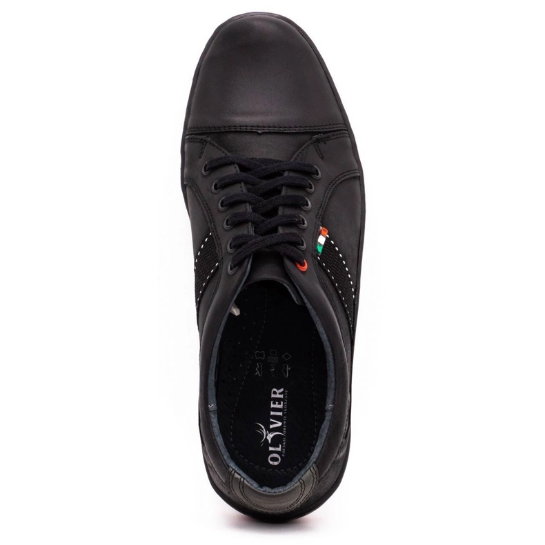 Olivier Chaussures en cuir masculin décontractées 238gt noir 5