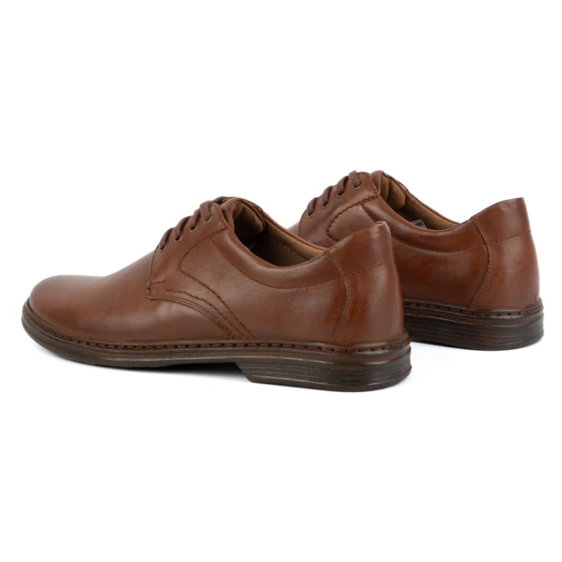 KOMODO Chaussures masculines en dentelle en cuir naturel - Up 933k brun 4