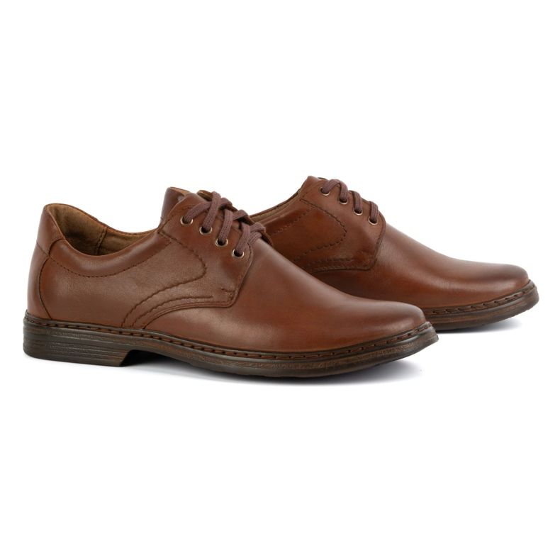 KOMODO Chaussures masculines en dentelle en cuir naturel - Up 933k brun 2
