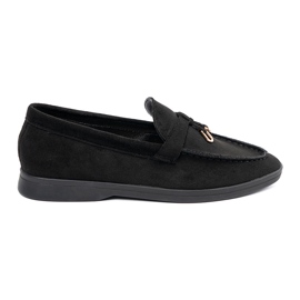 Mocassins femme en daim noir le noir 2