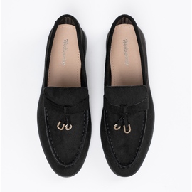 Mocassins femme en daim noir le noir 5