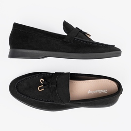 Mocassins femme en daim noir le noir 4