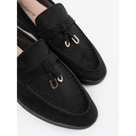 Mocassins femme en daim noir le noir 3