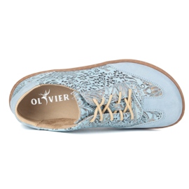 Olivier Barefoot pour femmes chaussures minimalistes en cuir 1287 bleu 1