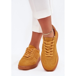 Sneakers en daim féminin Big Star RR274846 Système jaune Hi-Polish 4