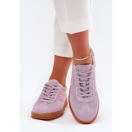 Sneakers en daim féminin Big Star RR274850 Système violet Hi-Polish 2