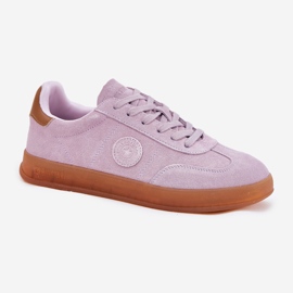 Sneakers en daim féminin Big Star RR274850 Système violet Hi-Polish 4