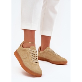 Sneakers en daim féminin Big Star RR274849 Système beige beige Hi-Polish 2