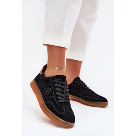 Sneakers en daim féminin Big Star RR274851 Système Hi-Polish noir le noir 3