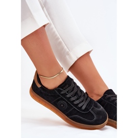Sneakers en daim féminin Big Star RR274851 Système Hi-Polish noir le noir 9