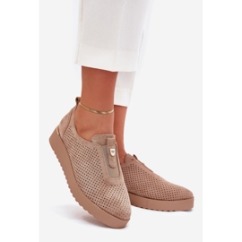 EVento Chaussures pour femmes sur plate-forme avec éco daim sombre beige aviara 1