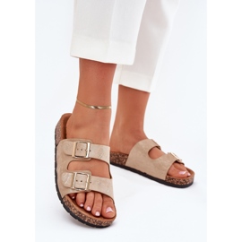 Boto Slippers pour femmes sur la semelle en liège Gold Cortina doré 2