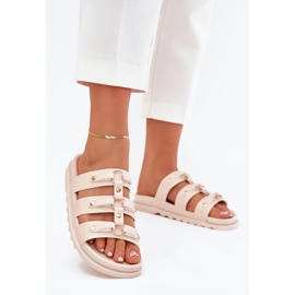 Boto Les tongs des femmes avec des rayures légères beige pasiriela 2