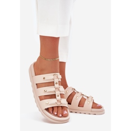 Boto Les tongs des femmes avec des rayures légères beige pasiriela 1