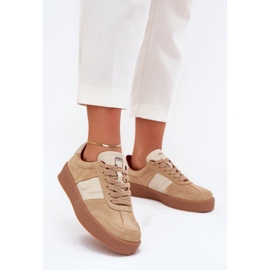 Sneakers en daim féminin Big Star par Daniel Lopez SS2D4022 Beige 4