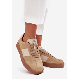 Sneakers en daim féminin Big Star par Daniel Lopez SS2D4022 Beige 1