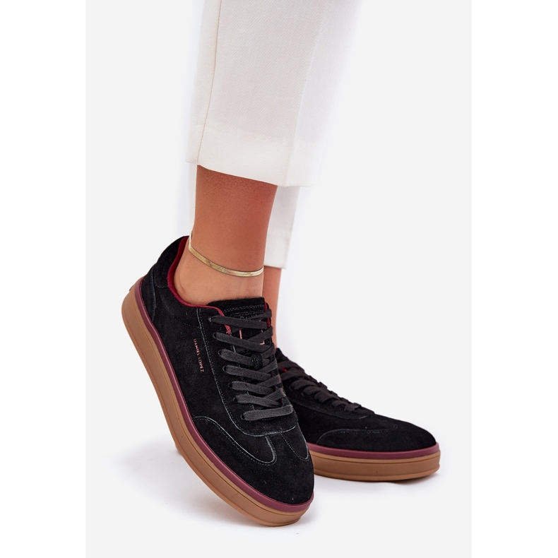 Sneakers en daim féminin Big Star par Daniel Lopez SS2D4006 Black noir 1