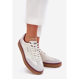 Sneakers en cuir féminin Big Star par Daniel Lopez SS2D4008 Blanc et gris 1