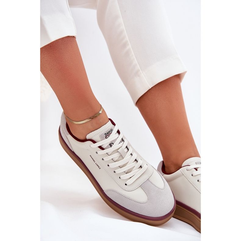 Sneakers en cuir féminin Big Star par Daniel Lopez SS2D4008 Blanc et gris blanche 2