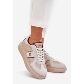 Sneakers en cuir féminin sur la plate-forme Big Star par Daniel Lopez SS2D4003 Beige 1