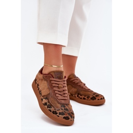 Sneakers féminins Big Star par Daniel Lopez SS2D4017 Leopard Print brun 3