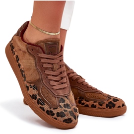 Sneakers féminins Big Star par Daniel Lopez SS2D4017 Leopard Print brun 12