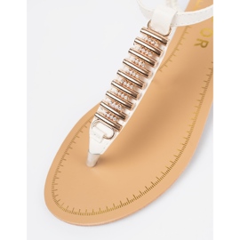 Shelvt Flip blanc -flops avec décoration dorée 2