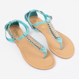 Shelvt Sandales bleues avec décoration dorée 2 Shelvt Sandales bleues avec décoration dorée 2