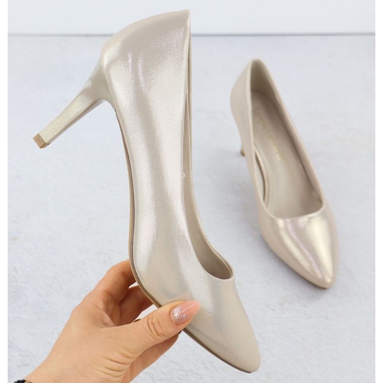 Talons hauts Satin féminin -golden Sergio Leone 1336 doré 1