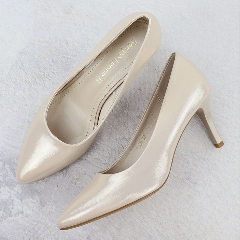 Talons hauts Satin féminin -golden Sergio Leone 1336 doré 2