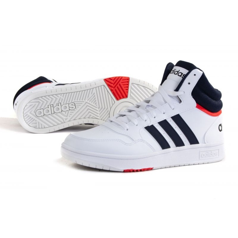 Adidas Hoops 3.0 Mid M GY5543 chaussures blanc bleu marine 1