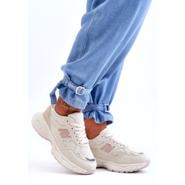 Chaussures de sport pour femmes avec maille beige 3 Chaussures de sport pour femmes avec maille beige 3