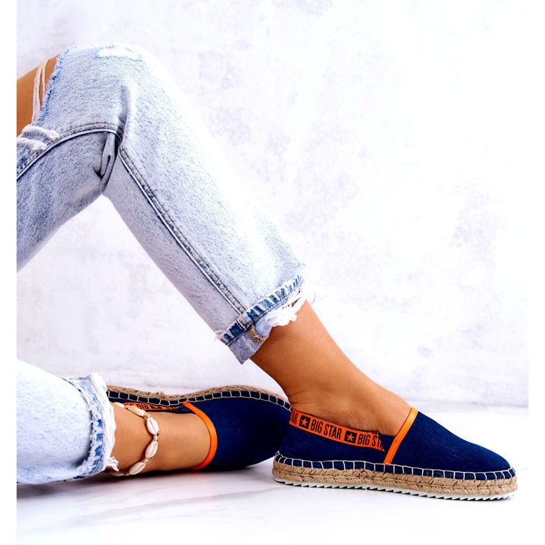 Material Espadrilles Insertion féminin Big Star JJ27487 Bleu marine 2