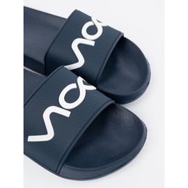 Shelvt Slippers bleu marine avec l'inscription 1