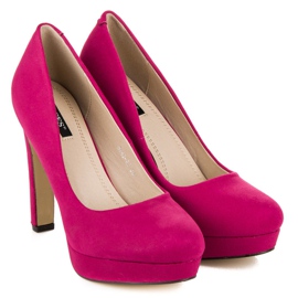 Vices Talons En Daim Sur La Plateforme rose 4