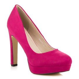 Vices Talons En Daim Sur La Plateforme rose 1