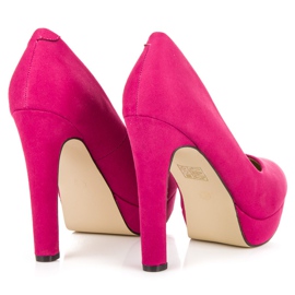 Vices Talons En Daim Sur La Plateforme rose 3