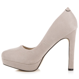 Vices Talons en daim sur la plateforme gris 3