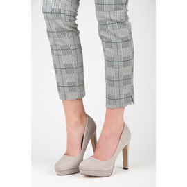Vices Talons en daim sur la plateforme gris 1